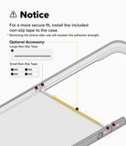 Galaxy Z Flip 7 Case | Onyx - Diagram showing placement of large and small non-slip adhesive tape strips on the phone case.