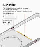 Galaxy Z Flip 7 Case | Onyx Magnetic - Diagram showing placement of adhesive non-slip tape strips on the phone case.