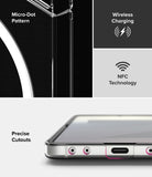 Galaxy Z Flip 7 Case | Slim Magnetic - Clear case features, micro-dot pattern, wireless charging, NFC, and precise cutouts.