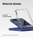 [Bundle] Galaxy Z Flip 7 Case | Slim Magnetic - Galaxy Z Flip 7 Case | Slim Magnetic - Clear protective case hovering above a blue Samsung Galaxy Z Flip phone.