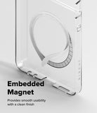 Galaxy Z Flip 7 Case | Slim Magnetic - Clear phone case with an embedded circular magnetic ring and protective film.