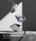 [Bundle] Galaxy Z Flip 7 Case | Slim Magnetic - Exploded view of a Galaxy Z Flip 7 with a clear magnetic case.