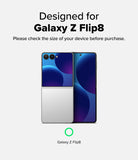 Galaxy Z Flip 8 Screen Protector | Cover Display Tempered Glass Pro (2 Pack) - A promotional graphic for a Samsung Galaxy Z Flip8 smartphone, showing the device in front and back views with text stating 'Designed for Galaxy Z Flip8' and a green circle icon above the model name on a light gray background.