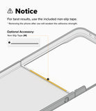 Galaxy Z Flip 8 Case | Fusion Flap Magnetic - Instruction graphic showing a phone with a highlighted non-slip tape strip and text that says to use the included non-slip tape, plus an optional accessory indicator.