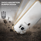 Galaxy S7 Edge Case | Frame - A phone case hitting the ground with debris flying, highlighting shock absorption and military-grade protection.