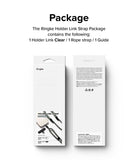 Holder Link Strap | Clear - Front and back view of the Ringke Holder Link Strap retail packaging box.