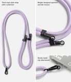 Holder Link Strap | Clear - Lavender rope-style strap with black Ringke aperture, tab closure, and metal clip attachment.