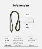 Holder Link Strap | Clear - Khaki rope strap and clear phone tether tab with dimensions and material specifications table.