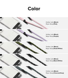 Holder Link Strap | Black - Five rows showing black phone holder links with rope straps in pink, purple, khaki, black, and gray.