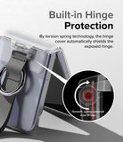 Galaxy Z Flip 6 / 5 / 4 / 3 | Hinge Cover - Clear phone case with a spring-loaded hinge protector and a ring strap.