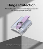 Galaxy Z Flip 6 / 5 / 4 / 3 | Hinge Cover - Clear polycarbonate hinge protector with a purple fabric strap and ring.