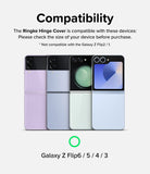 Galaxy Z Flip 6 / 5 / 4 / 3 | Hinge Cover - Four Galaxy Z Flip phones in a row showing compatibility for the hinge cover.