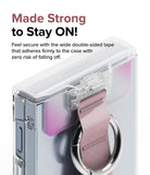 Galaxy Z Flip 6 / 5 / 4 / 3 | Hinge Cover - Clear hinge cover on a phone with a pink strap and metal ring attachment.