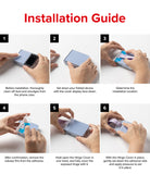 Galaxy Z Flip 7 FE / 6 / 5 / 4 / 3 | Hinge Cover Tarpaulin - Galaxy Z Flip 7 FE / 6 / 5 / 4 / 3 | Six-step visual guide showing how to install a hinge cover on a folded phone.