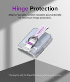 Galaxy Z Flip 7 FE / 6 / 5 / 4 / 3 | Hinge Cover Tarpaulin - Clear hinge protector with a Danger-themed strap and ring.