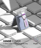 Galaxy Z Flip 7 FE / 6 / 5 / 4 / 3 | Hinge Cover Tarpaulin - Clear hinge cover with a Danger-themed strap on a phone.