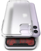 iPhone 11 Case | Fusion Matte - A clear, matte-finish protective case hovering above a lavender iPhone 11.