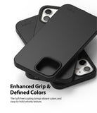 iPhone 12 Mini Case | Air-S - Three matte black Ringke phone cases stacked on a white background.