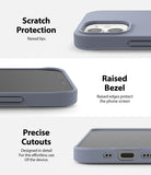 iPhone 12 Mini Case | Air-S - Close-ups showing raised camera lips, screen bezels, and precise port cutouts on a blue case.