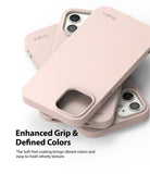 iPhone 12 Mini Case | Air-S - Three matte, light pink Ringke phone cases stacked against a white background.