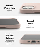 iPhone 12 Mini Case | Air-S - Close-ups of a pink phone case showing raised camera protection, screen bezels, and precise port cutouts.