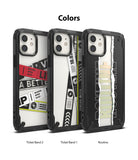 iPhone 12 Mini Case | Fusion-X Design - Three iPhone 12 Mini cases with Ticket Band 2, Ticket Band 1, and Routine designs.