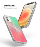 iPhone 12 Mini Case | Fusion Design - Clear phone case with pink-to-green gradient back and precise cutouts for iPhone 12 Mini.