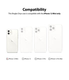 iPhone 12 Mini Case | Onyx - Compatibility chart showing iPhone 12 Mini checked as the only compatible model among four sizes.