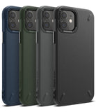iPhone 12 Mini Case | Onyx - Four iPhone 12 Mini cases in navy, olive, gray, and black with textured matte finishes.