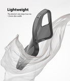 iPhone 12 Pro Max Case | Air + Shoulder Strap - iPhone 12 Pro Max Case - A slim, translucent black phone case floating amidst flowing white fabric.