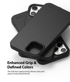 iPhone 12 Pro Max Case | Air-S - Three matte black phone cases stacked, highlighting the camera cutouts and Ringke branding.