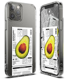 iPhone 12 Pro Max Case | Fusion Design Fruit - iPhone 12 Pro Max Case - Clear phone case featuring a graphic label design of an avocado with nutritional facts.