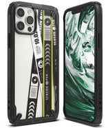 iPhone 12 Pro Max Case | Fusion-X Design - Black rugged case with graphic back panel and green marble screen display.