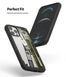iPhone 12 Pro Max Case | Fusion-X Design - Black Fusion-X case on an iPhone 12 Pro Max with a cassette tape graphic back.
