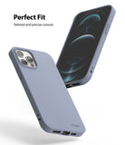 iPhone 12 / 12 Pro Case | Air-S - Two views of a light blue iPhone 12 case showing precise cutouts and a slim fit.