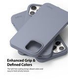 iPhone 12 / 12 Pro Case | Air-S - Three matte blue iPhone cases stacked, highlighting the smooth texture and camera cutouts.