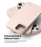 iPhone 12 / 12 Pro Case | Air-S - Three stacked matte blush pink iPhone cases with camera cutouts and Ringke branding.
