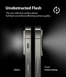 iPhone 12 Pro | Camera Styling - Side-by-side comparison showing a standard camera cover causing flash glare versus a clear Ringke cover.