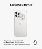 iPhone 12 Pro Max | Camera Styling - Silver iPhone 12 Pro back with a transparent camera lens protector being applied.
