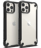 iPhone 12 / 12 Pro Case | Fusion-X2 - Two clear iPhone cases with black reinforced bumpers and corner guards.