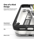 iPhone 12 Pro Max Case | Fusion-X Design - iPhone 12 Pro Max Case - Fusion-X Design - Close-up of a clear iPhone case with a black shock-resistant frame and protective bumper.