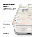 iPhone 12 / 12 Pro Case | Fusion Design - Clear phone case with layered TPU and polycarbonate showing 3D printed graphics.