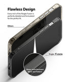 iPhone 12 / 12 Pro Case | Fusion - Comparison showing Ringke Fusion micro-dot pattern vs. standard case watermarking.