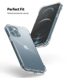 iPhone 12 / 12 Pro Case | Fusion Plus - Two views of a clear phone case on an iPhone 12, highlighting precise cutouts.