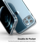 iPhone 12 / 12 Pro Case | Fusion Plus - Clear protective case on an iPhone showing reinforced corners and camera lens.