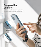 iPhone 12 / 12 Pro Case | Fusion Plus - Person holding a clear phone case with a wrist strap and soft, rounded edges.
