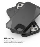 iPhone 12 Mini Case | Air + Shoulder Strap - Three stacked translucent black iPhone 12 Mini cases showing micro-dot texture.