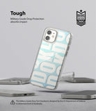 iPhone 12 / 12 Pro Case | Fusion Design - Clear phone case with blue typography, featuring military-grade drop protection.