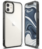 iPhone 12 / 12 Pro Case | Fusion - Clear protective phone case with a black bumper shown from front and back angles.