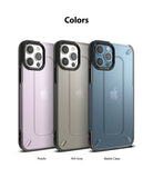 iPhone 12 / 12 Pro Case | [UX] - Three iPhone 12 cases in purple, ash gray, and matte clear arranged side-by-side.